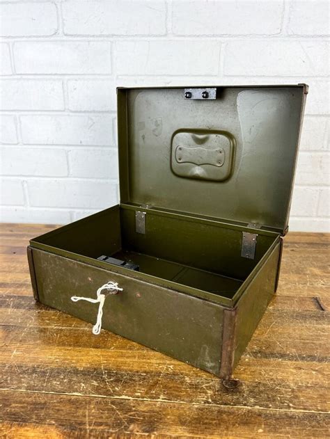 vintage green metal box wh flashcards|Vintage Green Metal Box .